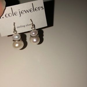 D.cole pearl & sterling silver earrings NEVER USED